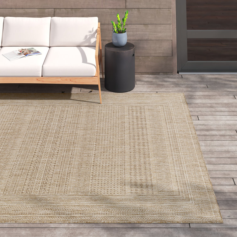Camar Oriental Indoor Outdoor Area Rug in Khaki